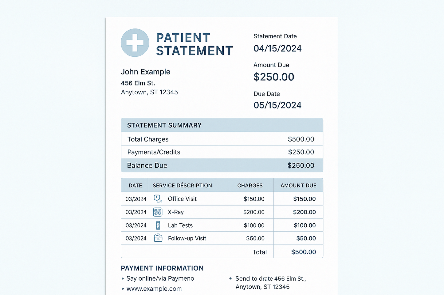 Simplified Patient Statements